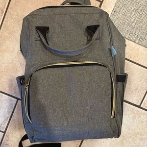Gray insulated diaper bag